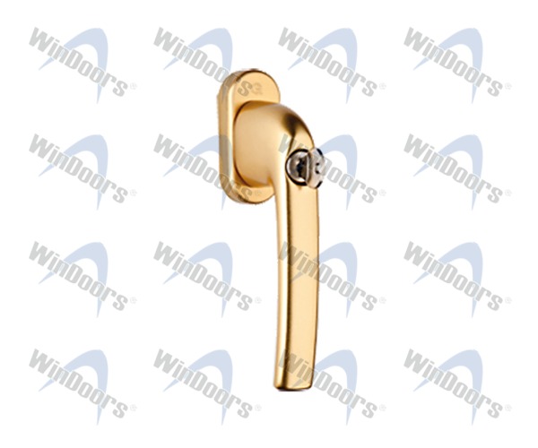 Ручка оконная greenteQ, Коричневая, с ключом